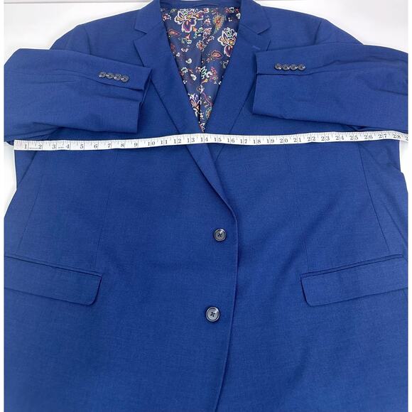 Johnny Bigg Royal Diego Textured Stretch Suit Jacket Blue Size 58 - Picture 8 of 11